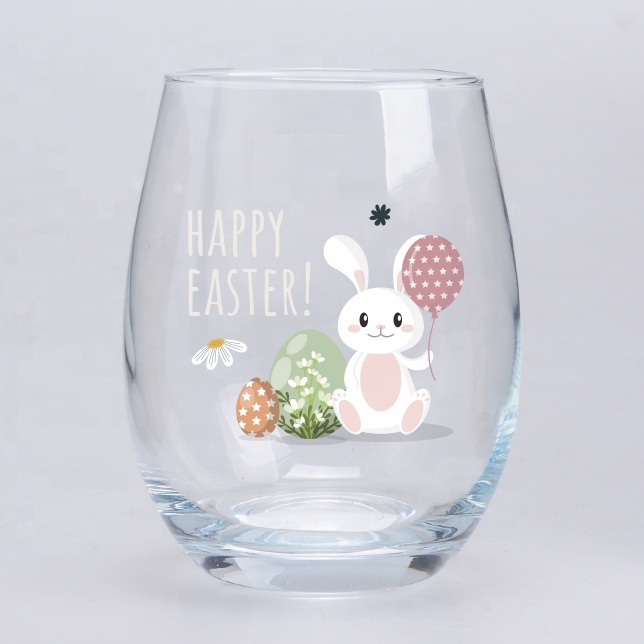 Горячая Распродажа 2022, высококачественные стеклянные чашки Happy Easter в форме яйца, чашка для воды с милым кроликом