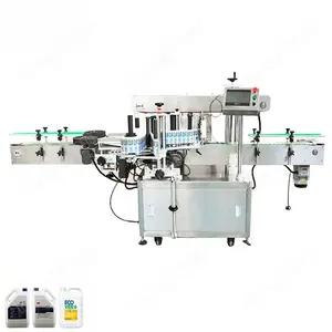 All Purpose Cleaner Barrels Dual-sided Labeling Machine | Automatic Double Sides Sticker Label Applicator