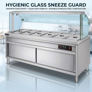 Commercial 6-<b>Pans</b> Buffet Warmer Table 304 Stainless Steel Food Bain Marie for Hotel Premium 304 Stainless Steel Constructed With - Product Image 6