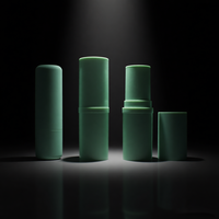 Tubes de baume à lèvres et de rouge à lèvres en plastique noir brillant 8g personnalisables avec capuchon à vis, emballage cosmétique vide estampé à chaud pour fard à joues