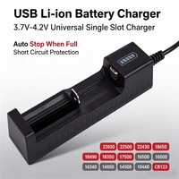 Chargeur de batterie Li-ion USB, sortie 4,2 V, chargeur intelligent universel pour batterie lithium rechargeable 3,7 V 18650 14500 16340 18350