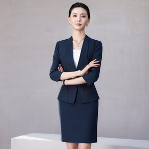 Women's Suit Set Three Quarter Sleeves Polyester Workwear Business Commute Interview Uniform - Product Image 3