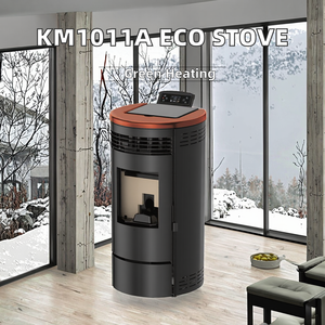 Eco-Friendly Tight Seal Modern Round Design WiFi Indoor Wood Pellet <b>Stove</b> for Villa Living Room - Product Image 2