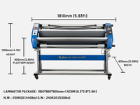 Laminateur industriel pneumatique LeFu LF1700-D1, largeur 1630 mm, laminage à chaud/froid, 18 m/min, automatique, 110 V/220 V