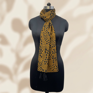 Printed Cotton Long Leaf Pattern Women's Multi-Purpose <b>Shawl</b> - Product Image 3