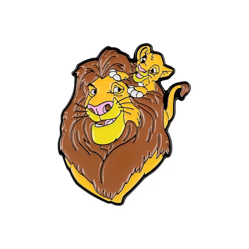 Lion King Cartoon Brooch Student Cute Backpack Canvas Bag Pin Little Lion King Golden M Badge