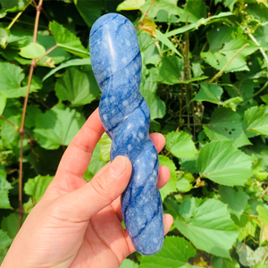 Baguette de massage torsadée Heisenberg en quartz aventurine bleue, faite à la main, pour exercices de Kegel, jouet sexuel pour adultes - Product Image 6