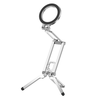 Support de téléphone portable trépied pliable en alliage d'aluminium, fixation magnétique puissante, hauteur réglable pour bureau
