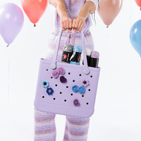 Sac de plage ouvert portable en EVA fin et flexible, résistant à l'eau, imprimé L, tendance, en gros