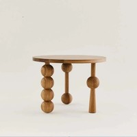Table basse ronde en bois massif de style nordique DISHI, design artistique, table de négociation simple et créative pour la maison, pour le café, le bar, la boutique