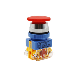 Bouton poussoir d'arrêt d'urgence à tête ronde, série Lay37, 30 mm, sans LED, verrouillage par pression, déverrouillage par rotation - Product Image 1