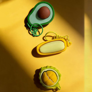 Cute Dumpling Keychain Fidget Toy Soft Silicone Squeeze <b>Stress</b> Toy Key <b>Ring</b> for Bags and Daily Carry - Product Image 5