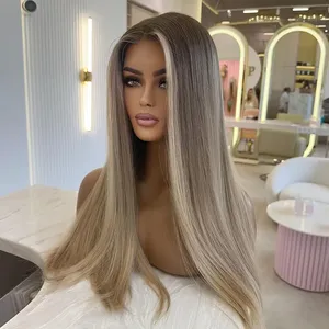 Parrucche Kasher Ebraiche da Donna in Capelli Umani Europei Vergini Naturali al 100% con Base in Seta, Colore Biondo Cenere, Lisci/Leggermente Ondulati - Product Image 3