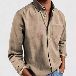 Camisa <span class=keywords><strong>de</strong></span> <span class=keywords><strong>vestir</strong></span> <span class=keywords><strong>de</strong></span> algodón <span class=keywords><strong>para</strong></span> <span class=keywords><strong>hombre</strong></span> Fitspi, estilo vintage, manga larga, con botones, bolsillo, informal, <span class=keywords><strong>de</strong></span> verano, retro, tela lavada, color sólido, cómoda. - Product Image 2