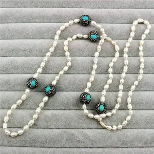 CH-JBN0194 ручной работы с бантом жемчужное ожерелье из бисера, модные турецкие ювелирные изделия, ювелирные изделия перлы пресной воды Жемчужное ожерелье из бисера ювелирные изделия