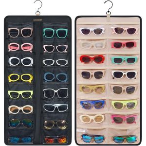 Organisateur de lunettes de soleil suspendu, boîte de rangement murale double face pour les voyages et la maison - Product Image 1