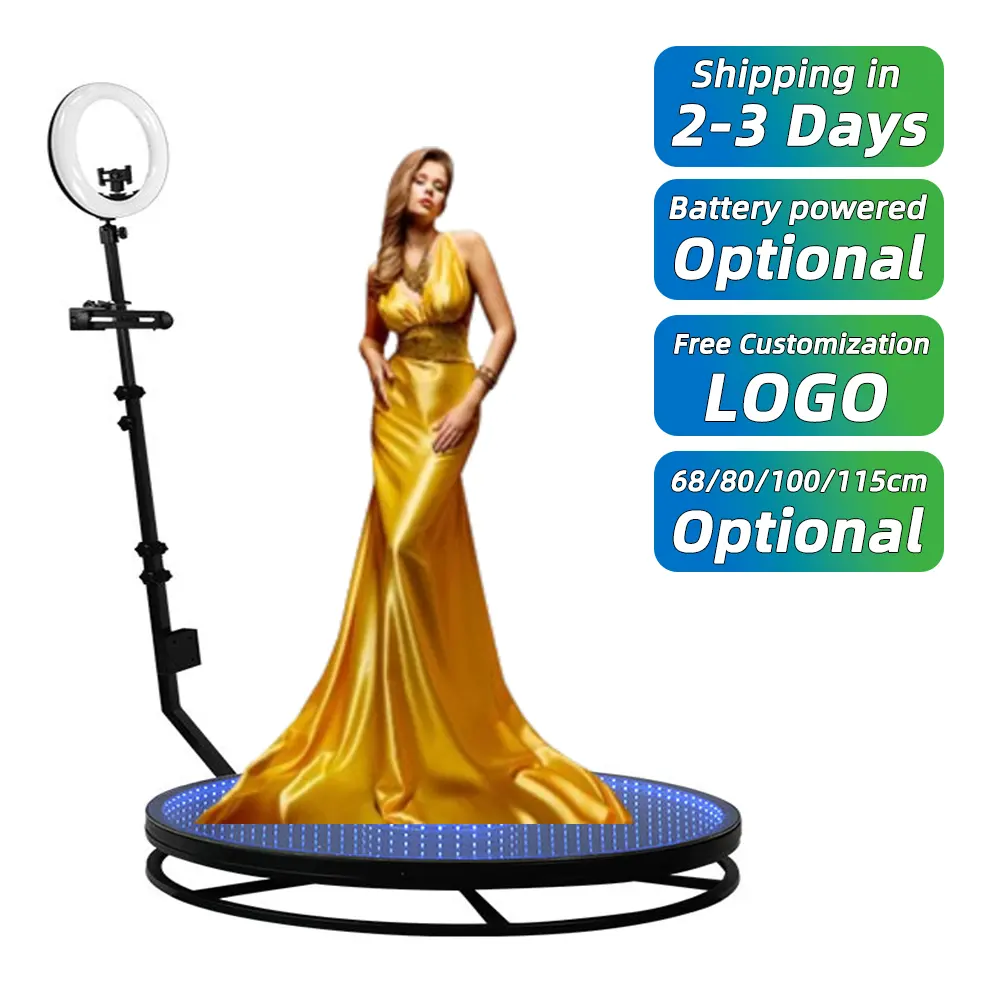 360 spinning portable selfie spin led mirror glass 360 photo booth rotating machine selfie automatic