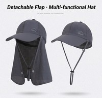 Sombrero de Pescador para Protección Solar de Verano, Impermeable, de Secado Rápido, con Solapa Desmontable y Cremallera, Gorra de Béisbol para Senderismo y Actividades al Aire Libre, Venta al Por Mayor