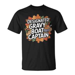 Camiseta Designada para el Capitán de la Barca de Gravy de Acción de Gracias, de Algodón Premium, Unisex - Product Image 1