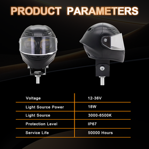 Faro LED de doble color para motocicleta, diseño de casco, resistente al agua, luces antiniebla de conducción, 12V 30W 4000 Lm, ajuste universal para - Product Image 2