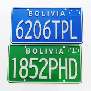 Placa de Matrícula de Seguridad con Marca de Agua Anti-falsificación, Estándar de México, Sudamérica, <span class=keywords><strong>Bolivia</strong></span>, Fabricada en Aluminio Repujado - Product Image 3