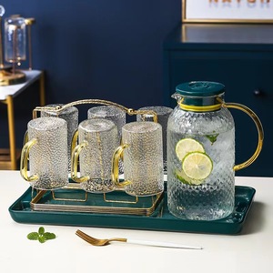 Ensemble de pichet en verre doré, 7 pièces, carafe à eau en verre, pichet en verre traditionnel, offre spéciale - Product Image 2