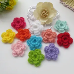 Nhà Máy Tùy Chỉnh Bán Buôn 17 Colors Handmade Crochet Mohair Đính Hoa