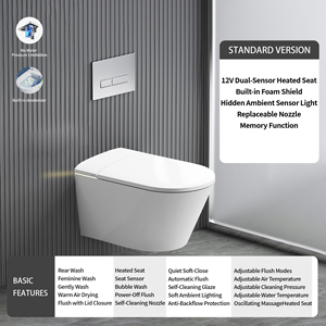 Toilette intelligente suspendue au mur de qualité supérieure capteur d'ouverture automatique du couvercle télécommande chauffage douche OTS10-2 ensemble de salle de bain bol allongé - Product Image 2