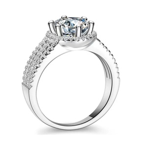 Anillo de moissanita de Plata de Ley 925 de 2-3 quilates, diseño de nicho de moda para propuestas de novia, bodas o regalos de cumpleaños - Product Image 2