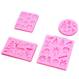 Christmas <b>Silicone</b> Molds Set 4Pcs Pink Bpa Free Non Toxic Cake Decorating <b>Tools</b> For Holiday DIY Decorations - Product Image 2