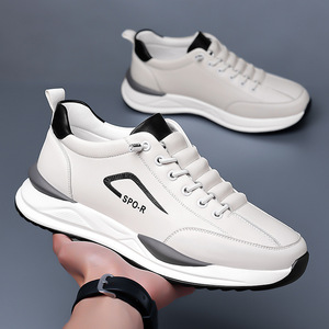 รองเท้ากีฬาลำลองผู้ชายชิโลวาหนังสีขาวส้นเตี้ยพื้นรองเท้ายางกันลื่นสำหรับสวมใส่เพื่อการพักผ่อน - Product Image 1