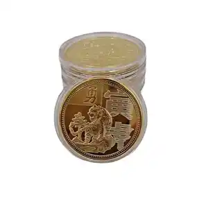 2022 nuovo anno moneta d'oro placcato dodici zodiaco tigre monete Commemorative collezione regalo monete Decorative decorazione per la casa