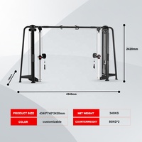 Máquina de Poleas Comercial para Gimnasio, Equipo de Entrenamiento Funcional con Doble Pila de Pesas Ajustable