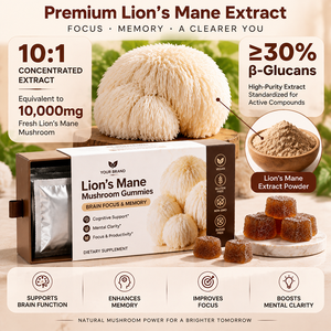Gomitas de Melena de León, Suplemento Nootrópico para la Concentración y la Memoria, Apoyo Cognitivo, Vegano, Sin Gluten, Marca Privada - Product Image 2