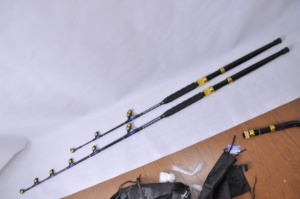 Cổ Thuyền Cần Câu Trolling <span class=keywords><strong>Rod</strong></span> Màu Xanh Giáo 130lb 200Cm Con Lăn Hướng Dẫn Trò Chơi Lớn Cần Câu Với Fuji Hướng Dẫn - Product Image 3