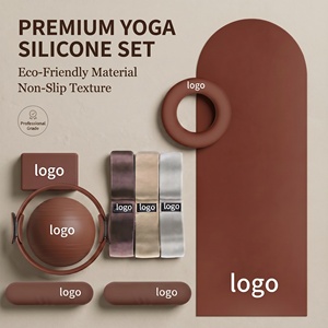 Ensemble Pilates Marron Durable 6 Pièces : Ballon PVC, Anneau de <span class=keywords><strong>Yoga</strong></span>, Lestes Cheville en Silicone, Bandes de Résistance Élastiques, Logo Personnalisé, Pour la Maison - Product Image 1