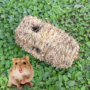 อุโมงค์สัตว์เลี้ยงทอมือจากฟาง ขนาด 20x10 ซม. เป็นมิตรกับสิ่งแวดล้อม สำหรับแฮมสเตอร์ออกกำลังกาย เล่น และเป็นที่หลบซ่อน - Product Image 1