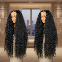 Perruque brésilienne Deep Wave avec bandeau, cheveux humains bouclés, pour femmes noires, sans colle, fabriquée à la machine
