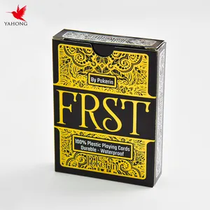 맞춤형 금박 PVC 카드 놀이 선물 상자 포장을위한 맞춤형 로고 종이 재료로 성인 맞춤형 디자인 포커 세트