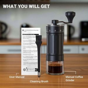 40 Levels Adjusted Pour Over Travelling Classic Glass Coffee Mill Hand Crank Portable Manual Coffee <b>Grinder</b> with Glass Base - Product Image 2