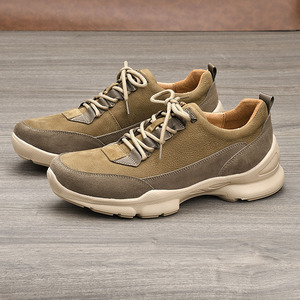 Chaussures de sport pour hommes en cuir véritable, chaussures décontractées d'automne, semelle intermédiaire en EVA, semelle extérieure en caoutchouc, chaussures de fitness confortables pour l'entraînement croisé - Product Image 1