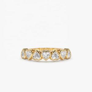 LYBURCHI Bague en argent sterling 925 plaqué or 14/18K Vermeil en forme de cœur sertie de diamants en CZ <span class=keywords><strong>pour</strong></span> femme - Product Image 1