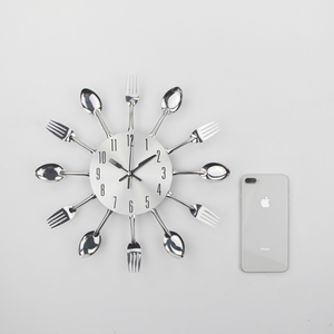 สร้างสรรค์มีดส้อมช้อนตกแต่งโลหะผนังนาฬิกาสำหรับห้องครัว - Product Image 6