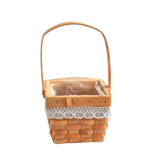 Eco-Friendly Multifunction <b>Small</b> Vintage Wooden Gift <b>Baskets</b> Wall Hanging Home Decor Storage Handles Wicker Weddings - Product Image 1