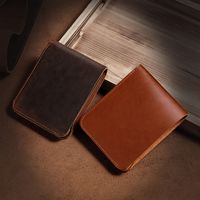 Dompet Kulit Asli Horizontal 2026, Model Klip Uang, Kulit Crazy Horse Premium, Dompet Pria untuk Uang Dolar AS, Produk Laris Ekspor