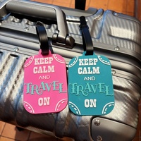 Étiquettes de bagage en PVC époxy colorées et résistantes au style Urban Simplicity, moulées par injection, avec lettres, pour cartes cadeaux