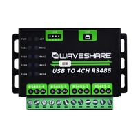 Módulo de Comunicación de Expansión con Convertidor USB de 4 Puertos RS485 de Grado Industrial Weixue, Montaje en Pared/Riel, Aleación de Aluminio