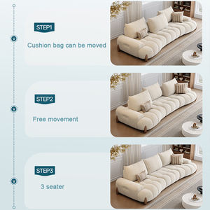 Set furnitur ruang tamu desainer putih krim mewah Modern populer <span class=keywords><strong>Sofa</strong></span> sandaran dapat disesuaikan nyaman untuk rumah apartemen - Product Image 4