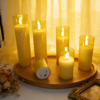 Hotel Collection Champagner LED Flammenlose Kerzen im Plastikbecher mit Echtwachs 3D-Docht Batteriebetriebene Duft-LED-Kerzen