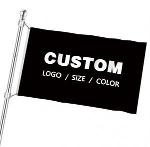 Factory Wholesale 100D Polyester Digital Printing Good Quality Black Custom Flags <b>Banners</b> - Product Image 4